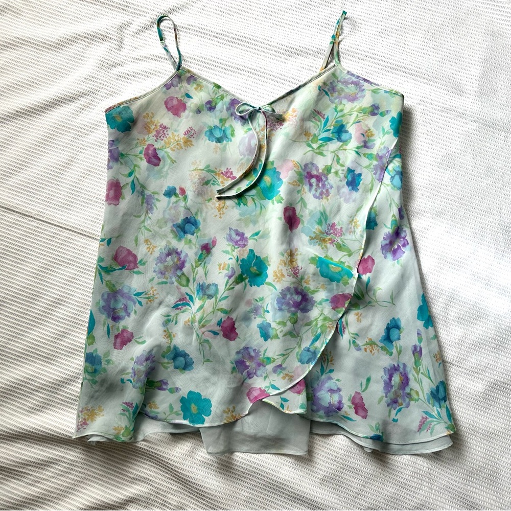 Gillian & O’Malley Watercolor Floral Vintage Slip/Cami - Xl